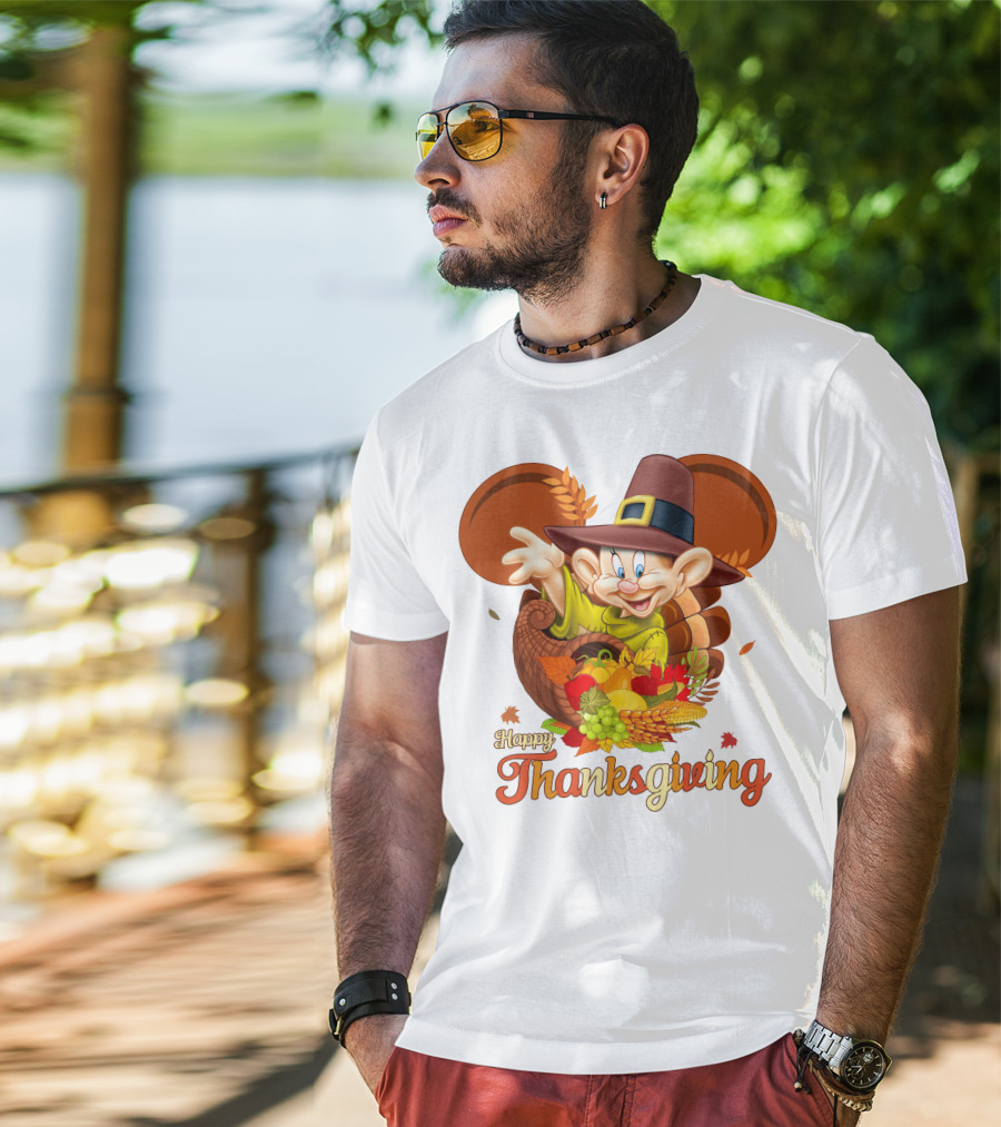 Happy Thanksgiving Dopey Cornucopia T-Shirt