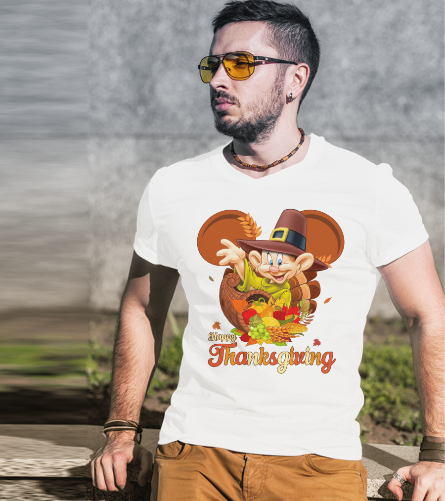 Happy Thanksgiving Dopey Cornucopia T-Shirt