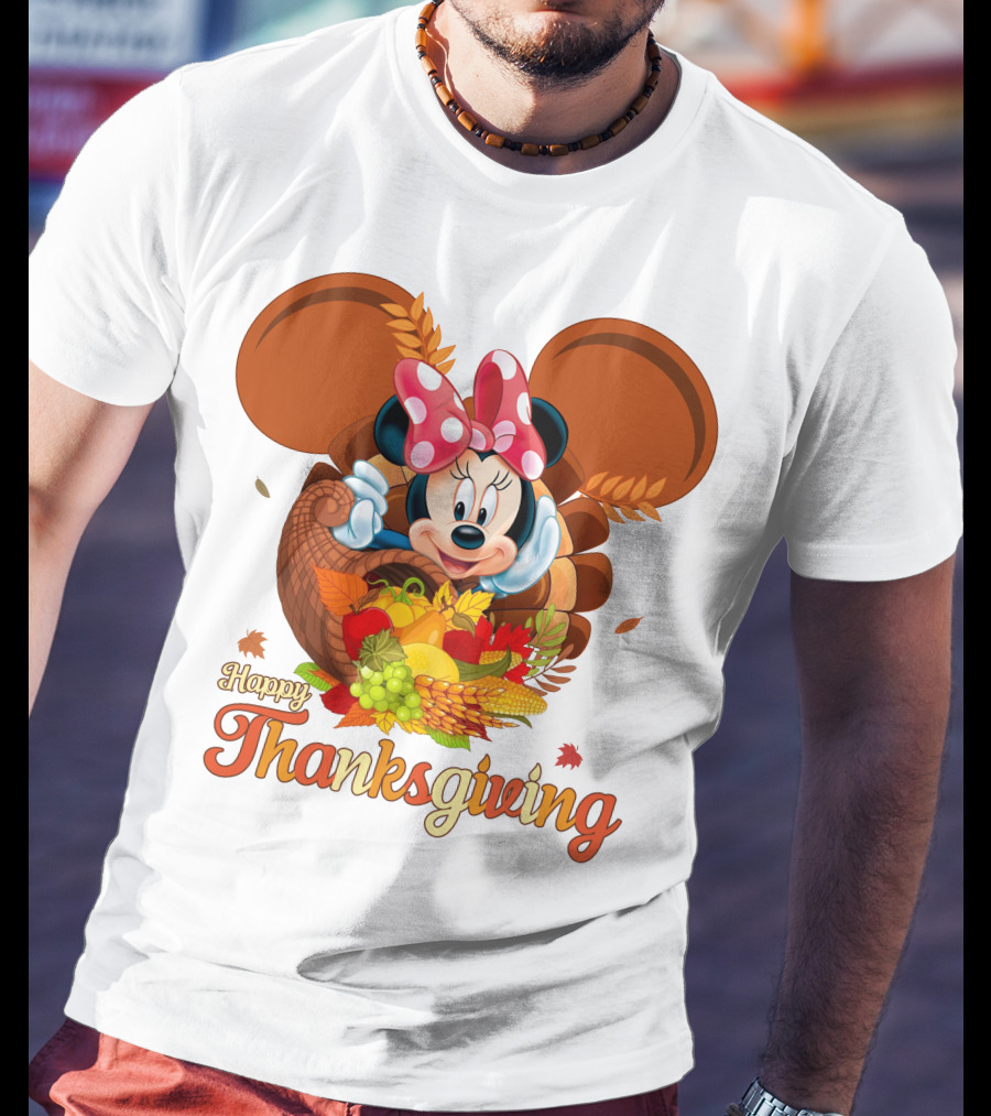 Minnie Mouse Happy Thanksgiving Cornucopia T-Shirt