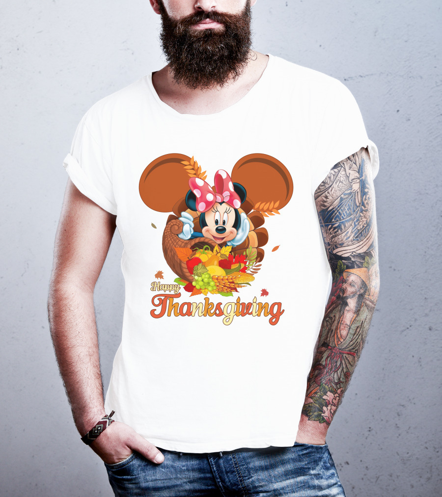 Minnie Mouse Happy Thanksgiving Cornucopia T-Shirt