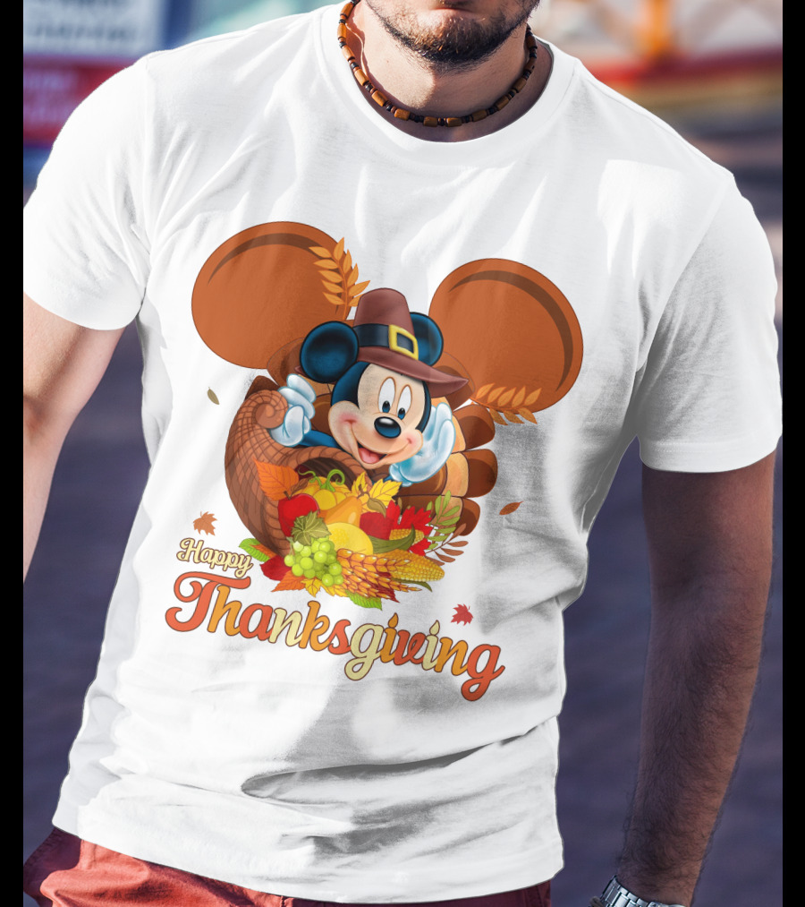 Mickey Happy Thanksgiving Cornucopia Celebration T-Shirt