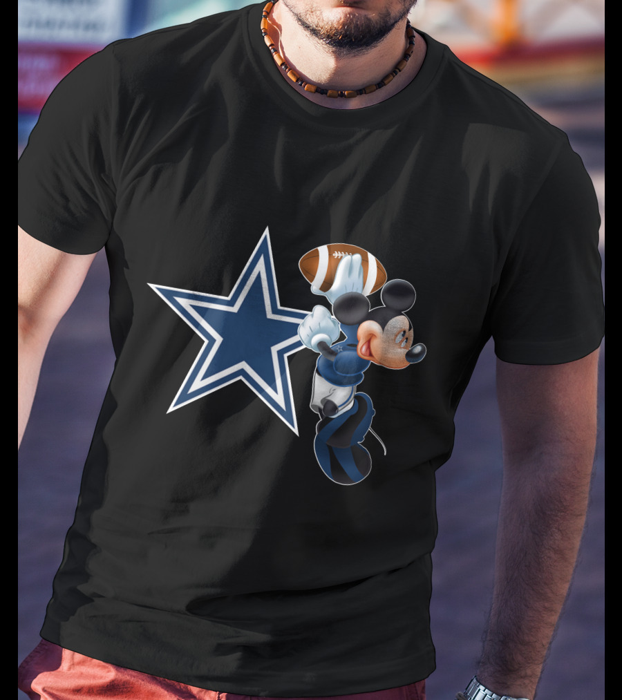 Mickey Mouse Dallas Cowboys Football Star T-Shirt