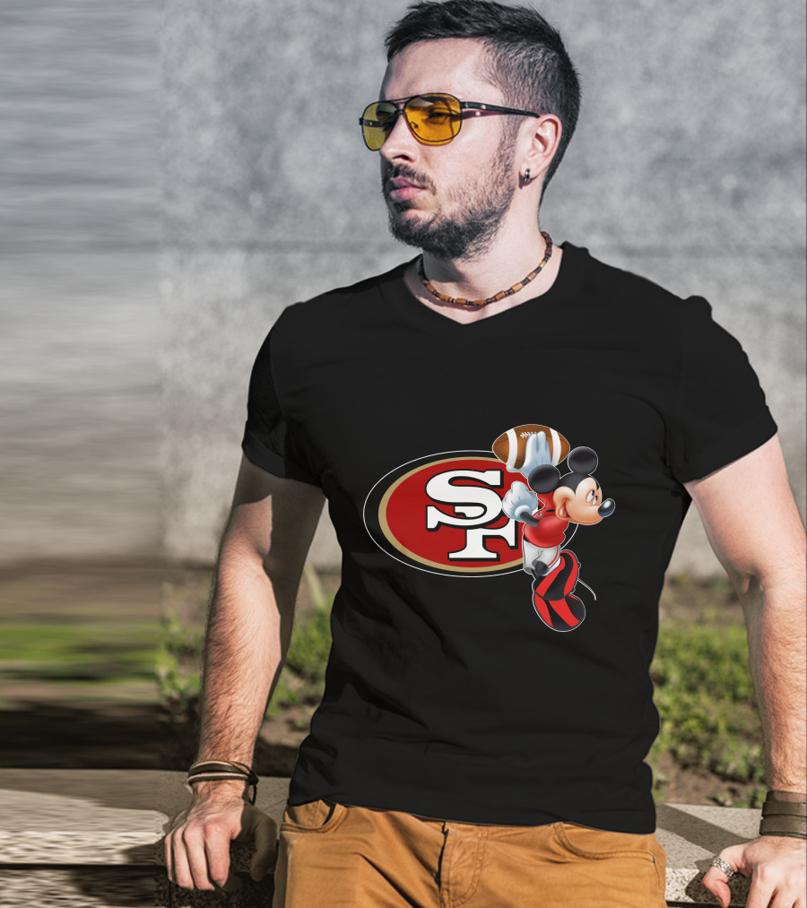 Mickey Mouse San Francisco 49ers Football T-Shirt