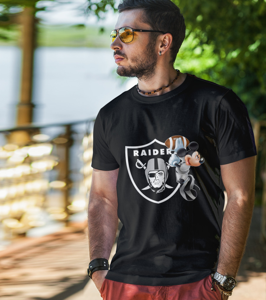 Mickey Lvr Raiders Football T-Shirt