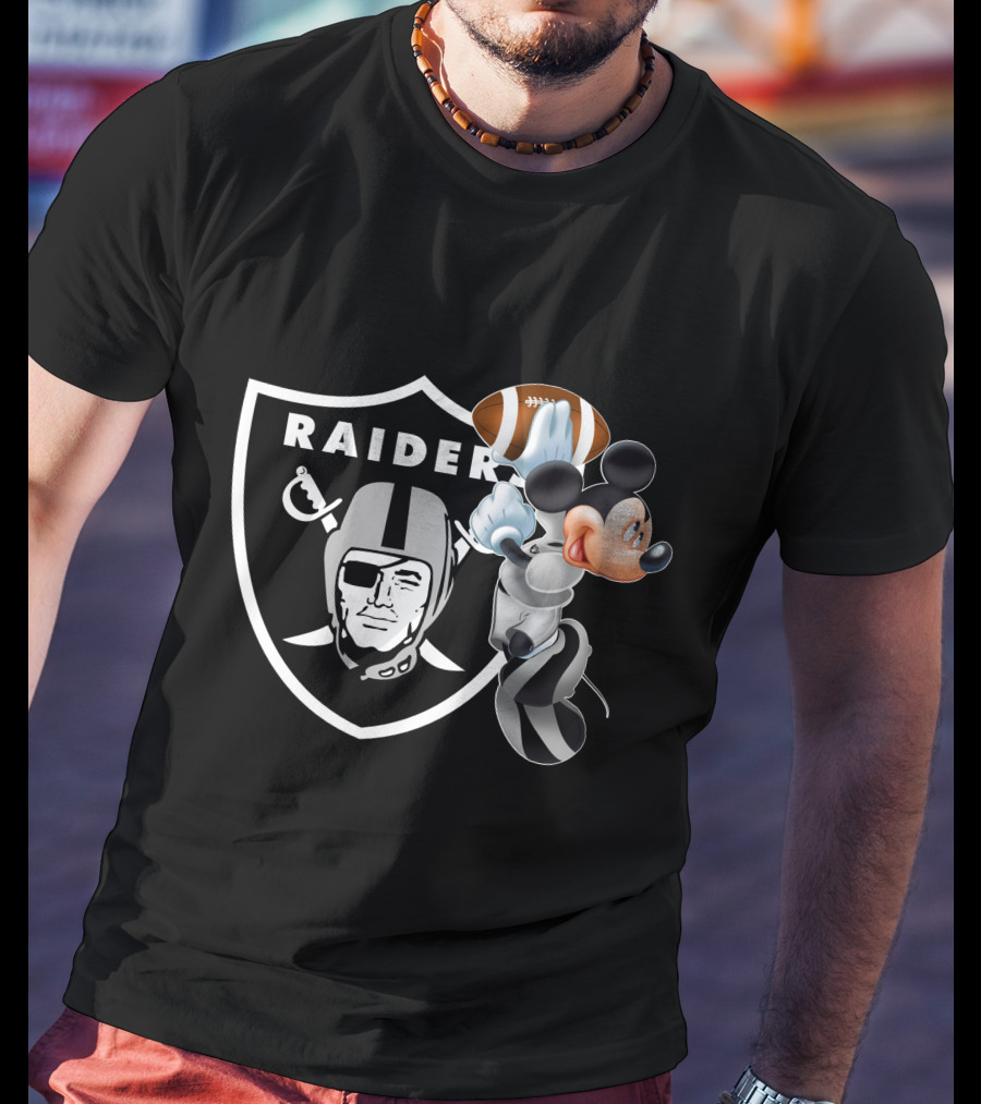 Mickey Lvr Raiders Football T-Shirt