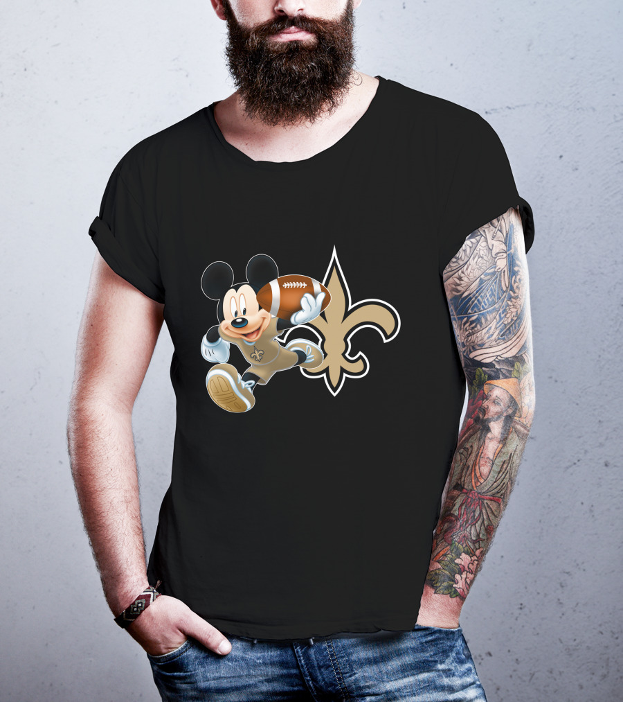 Mickey Nos New Orleans Saints Football Fleur-De-Lis T-Shirt