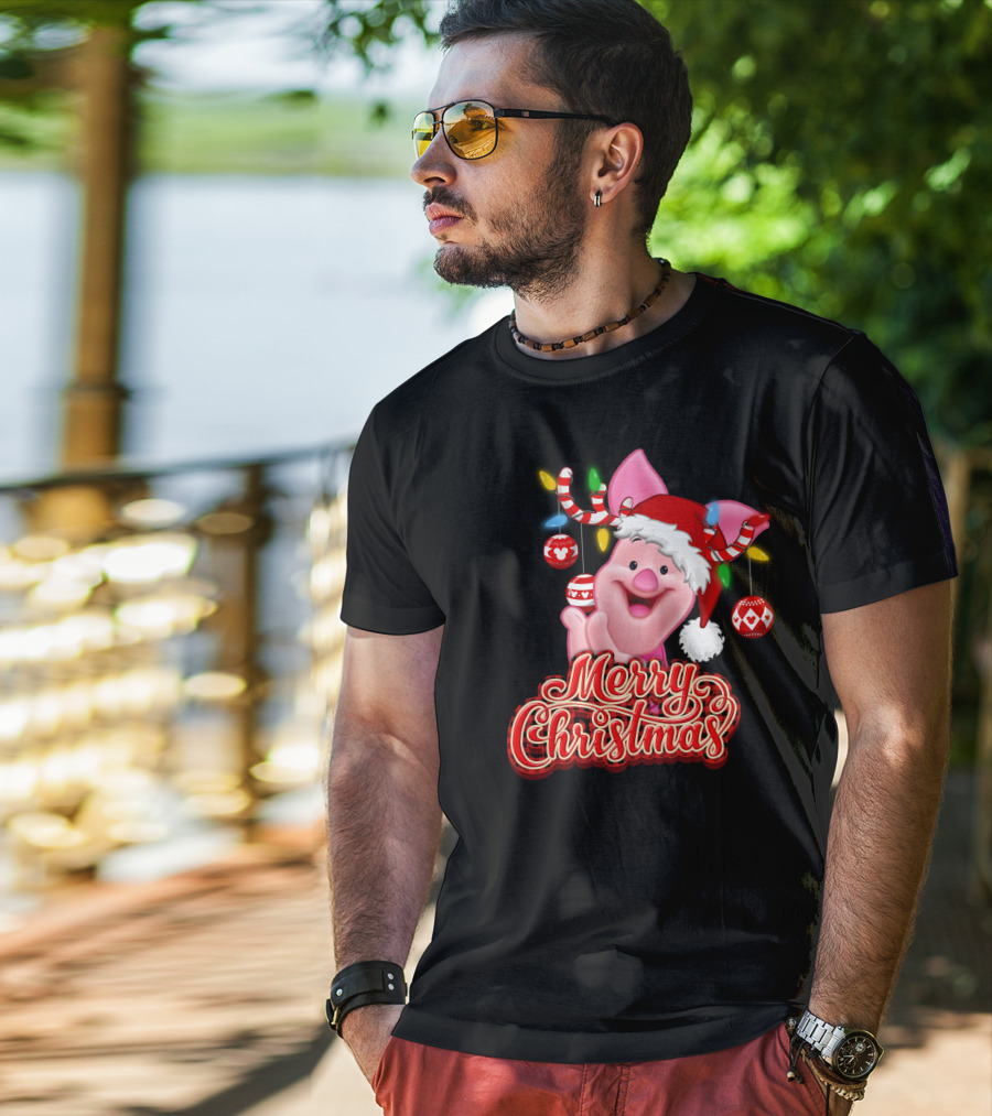 Piglet Merry Christmas Disney Holiday Magic T-Shirt