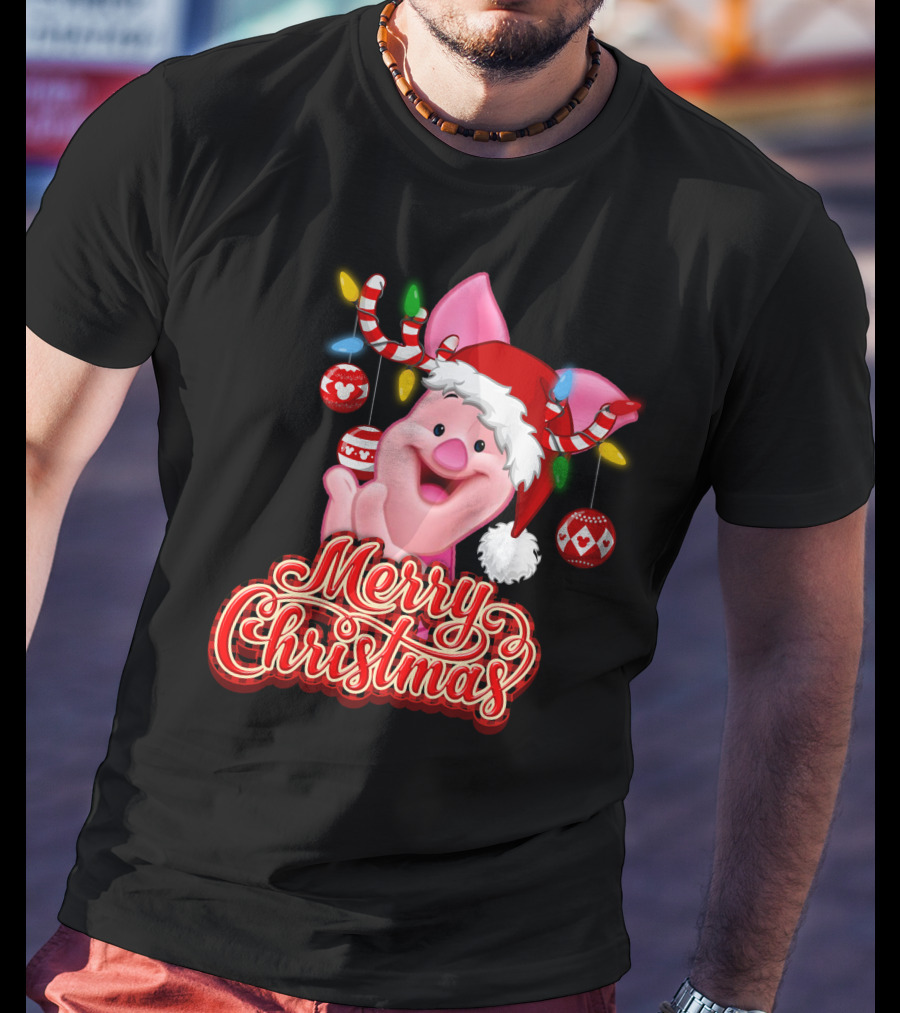 Piglet Merry Christmas Disney Holiday Magic T-Shirt