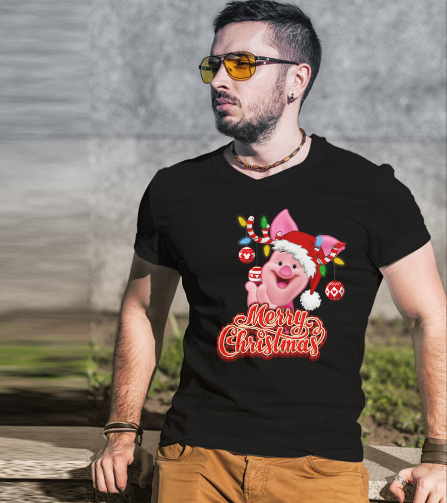 Piglet Merry Christmas Disney Holiday Magic T-Shirt