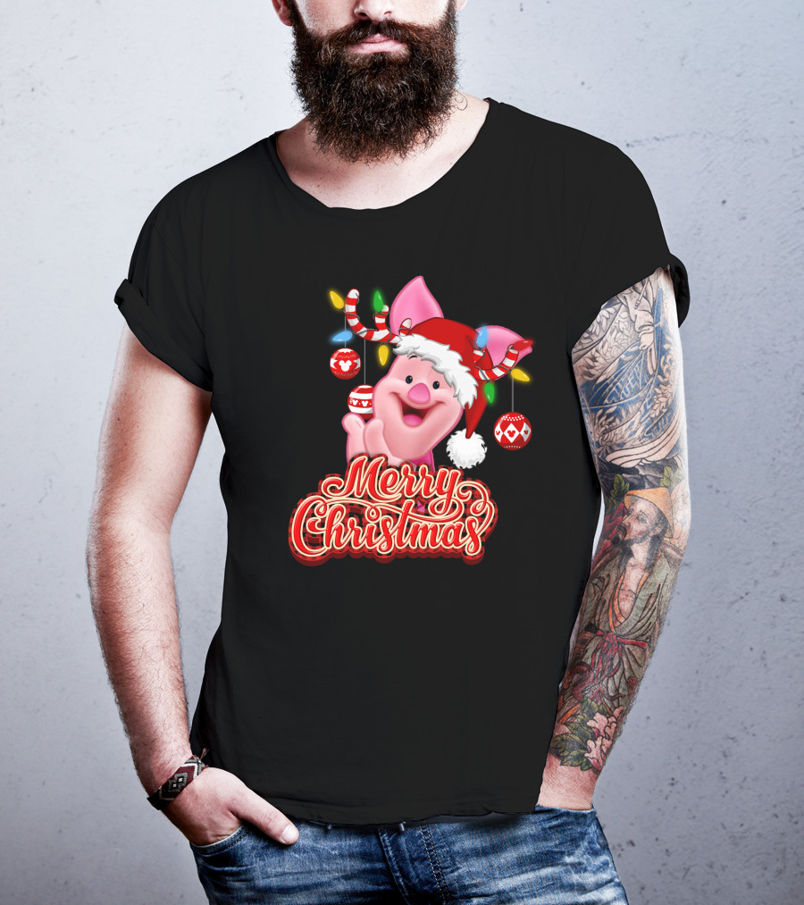 Piglet Merry Christmas Disney Holiday Magic T-Shirt
