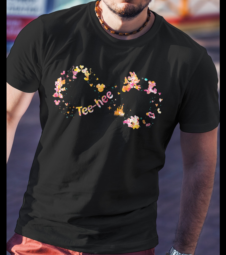 Tee-Hee Minnie Infinity Design With Castle And Butterflies T-Shirt