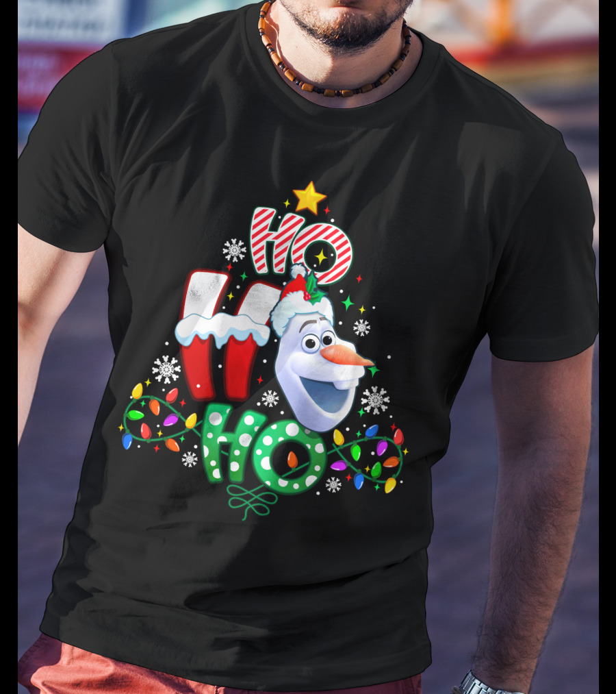 Ho Ho Ho Olaf Christmas Holiday Lights T-Shirt