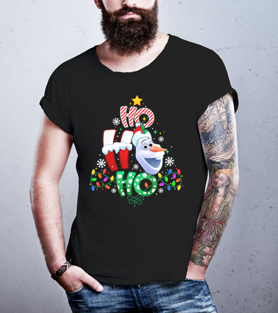 Ho Ho Ho Olaf Christmas Holiday Lights T-Shirt