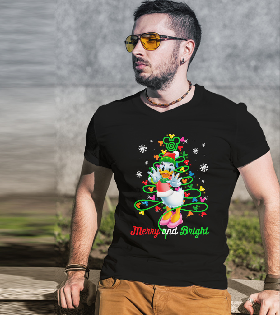 Merry And Bright Daisy Holiday Celebration T-Shirt