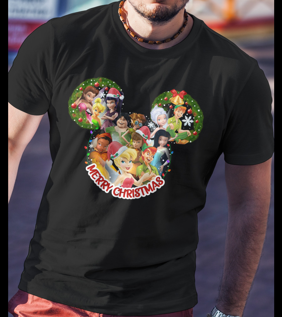 Merry Christmas Tinkerbell Disney Fairies Holiday Celebration T-Shirt