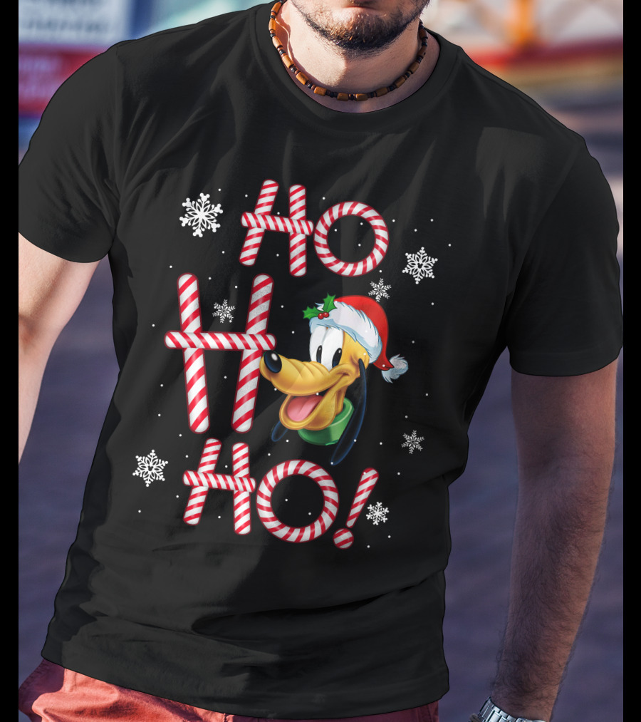 Ho Ho Ho Pluto Christmas Holiday Snowflakes T-Shirt