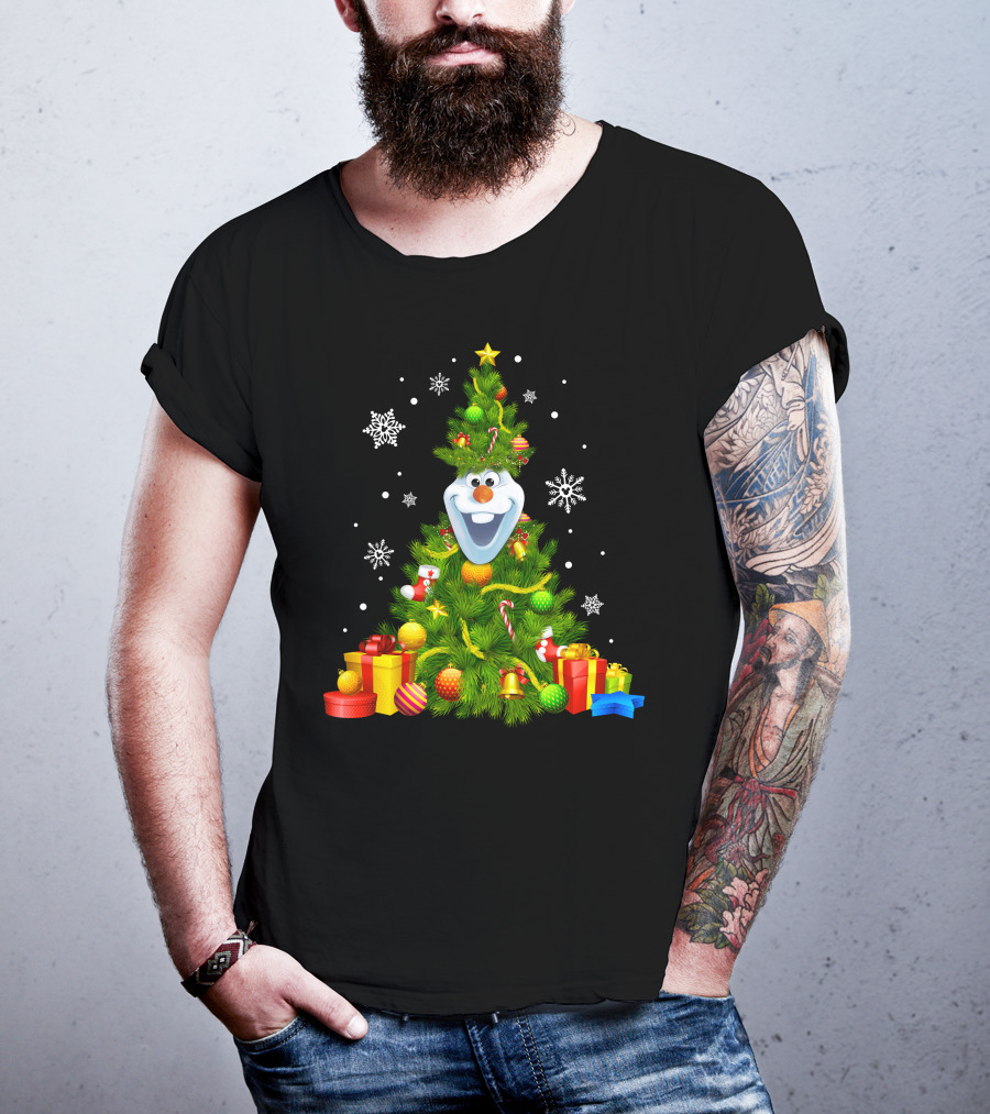 Olaf Christmas Tree Holiday Presents Snowflakes T-Shirt