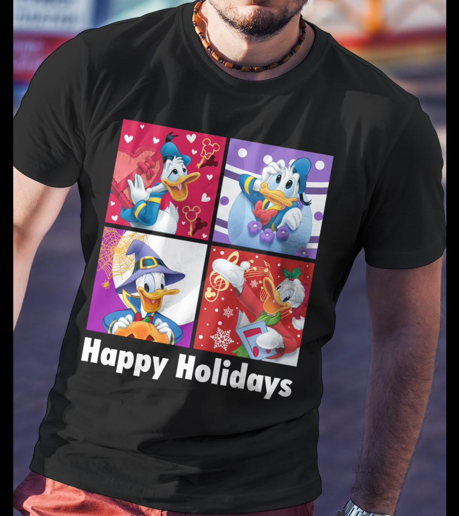 Happy Holidays Donald Duck Seasonal Cheer T-Shirt