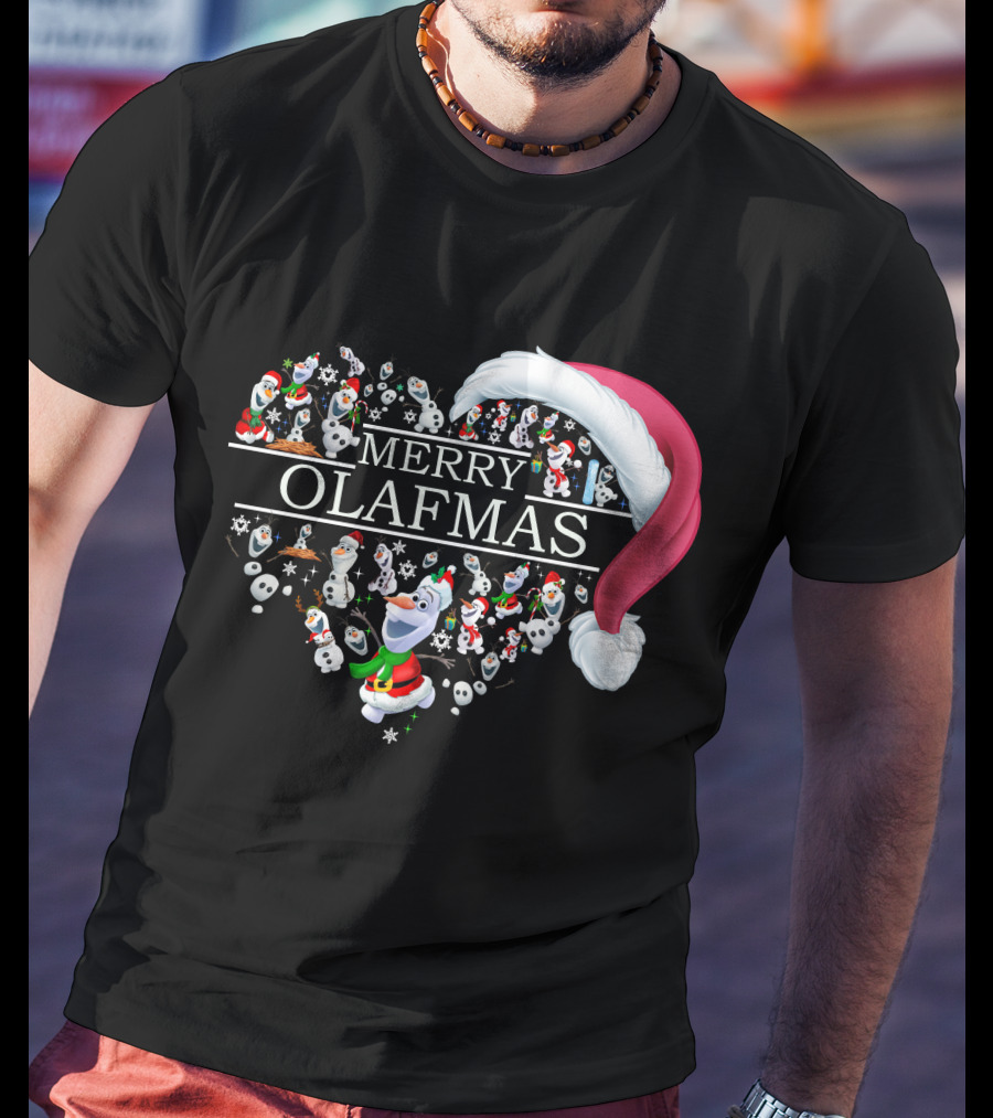 Merry Olafmas Santa Hat Heart T-Shirt