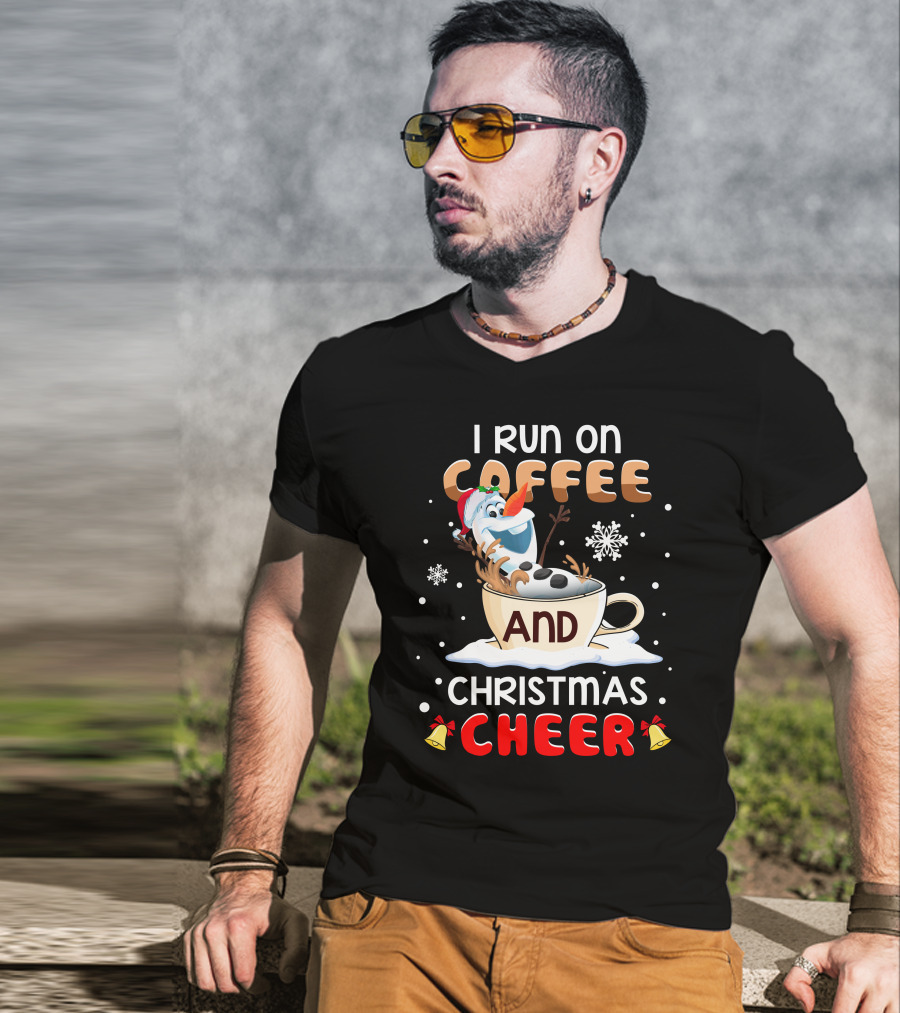 I Run On Coffee And Christmas Cheer Olaf T-Shirt