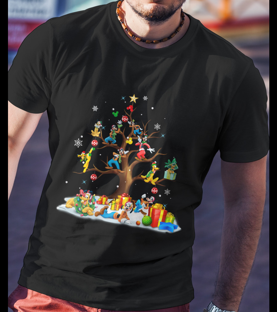 Pluto Goofy Christmas Tree T-Shirt
