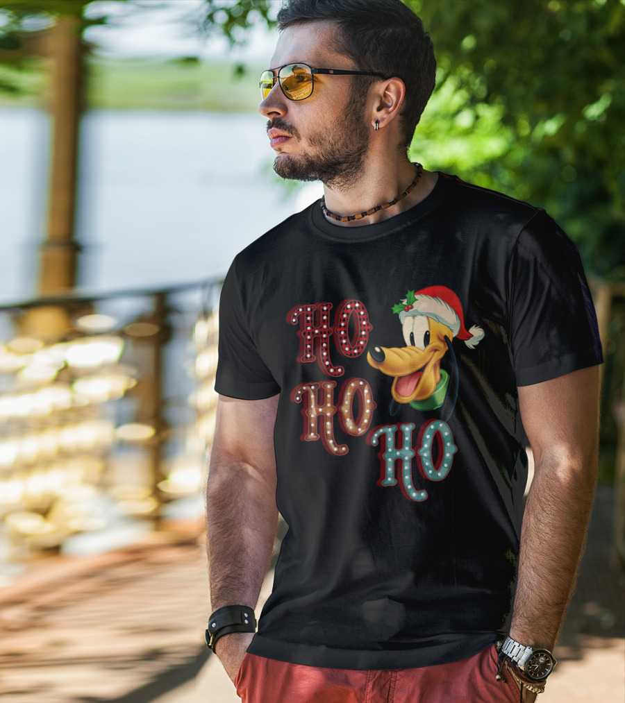 Ho Ho Ho Pluto Christmas Santa Hat T-Shirt