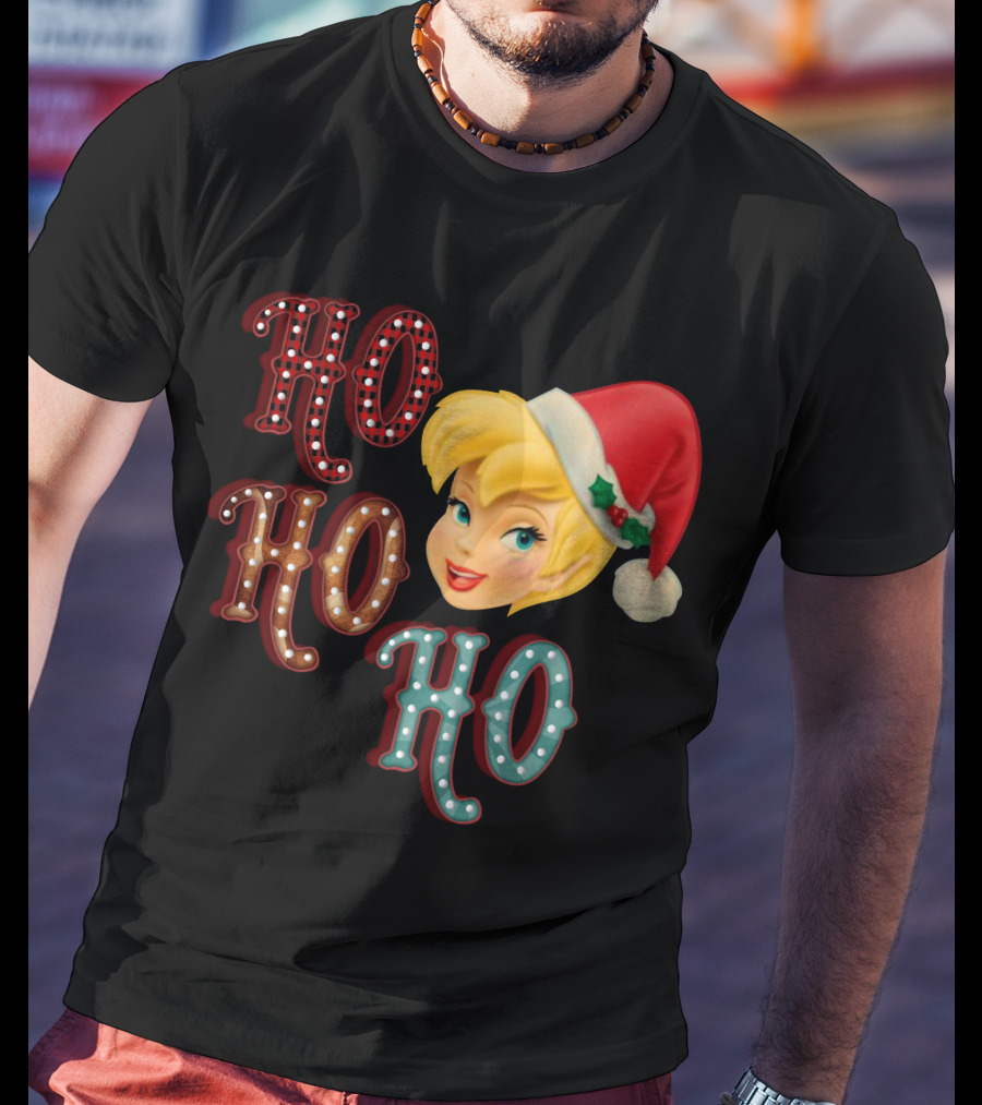 Ho Ho Ho Tinkerbell Santa Hat Christmas T-Shirt