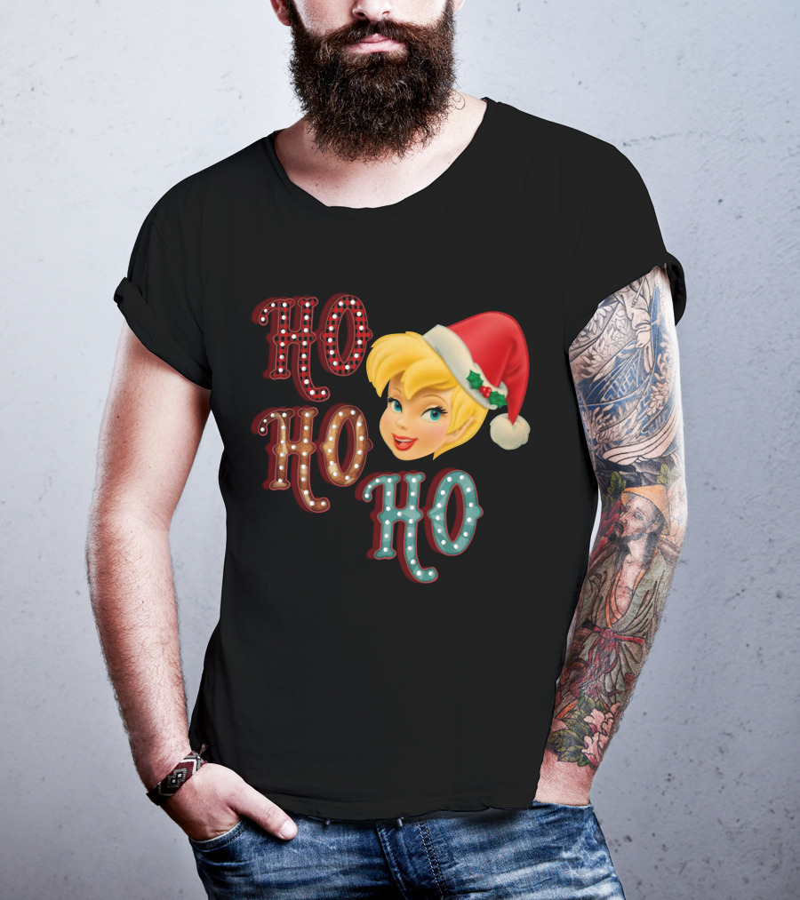 Ho Ho Ho Tinkerbell Santa Hat Christmas T-Shirt
