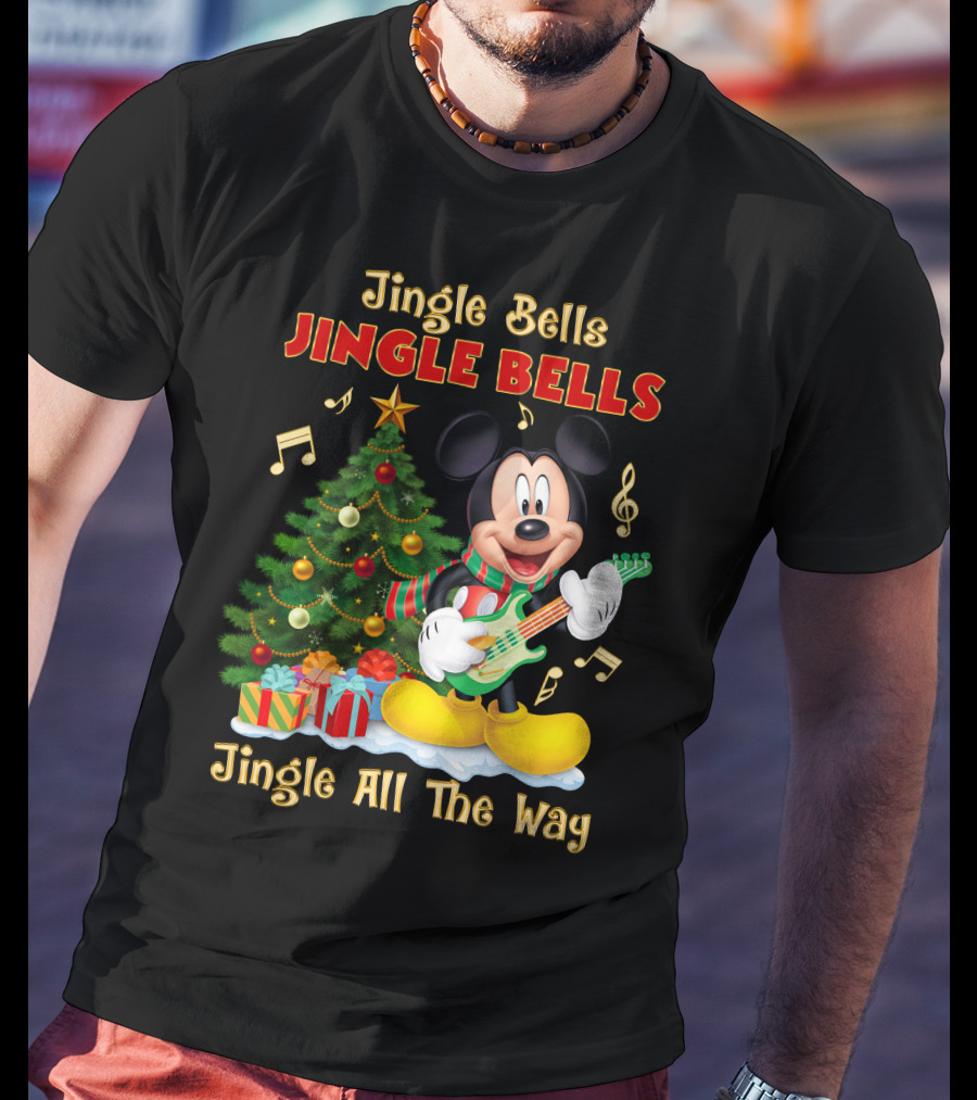 Jingle Bells Jingle Bells Mickey Jingle All The Way Christmas Tree T-Shirt