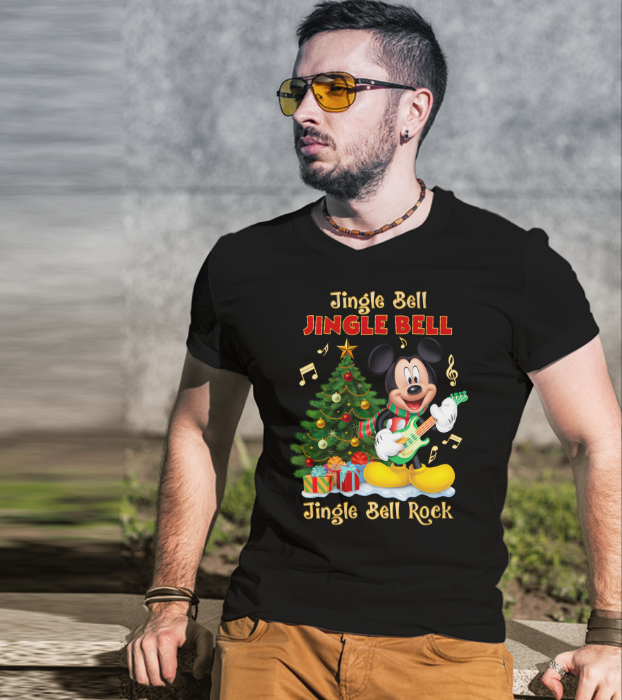 Jingle Bell Jingle Bell Jingle Bell Rock Mickey T-Shirt