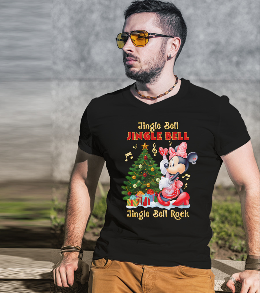 Jingle Bell Jingle Bell Jingle Bell Rock Minnie Mouse Christmas Tree Gifts T-Shirt