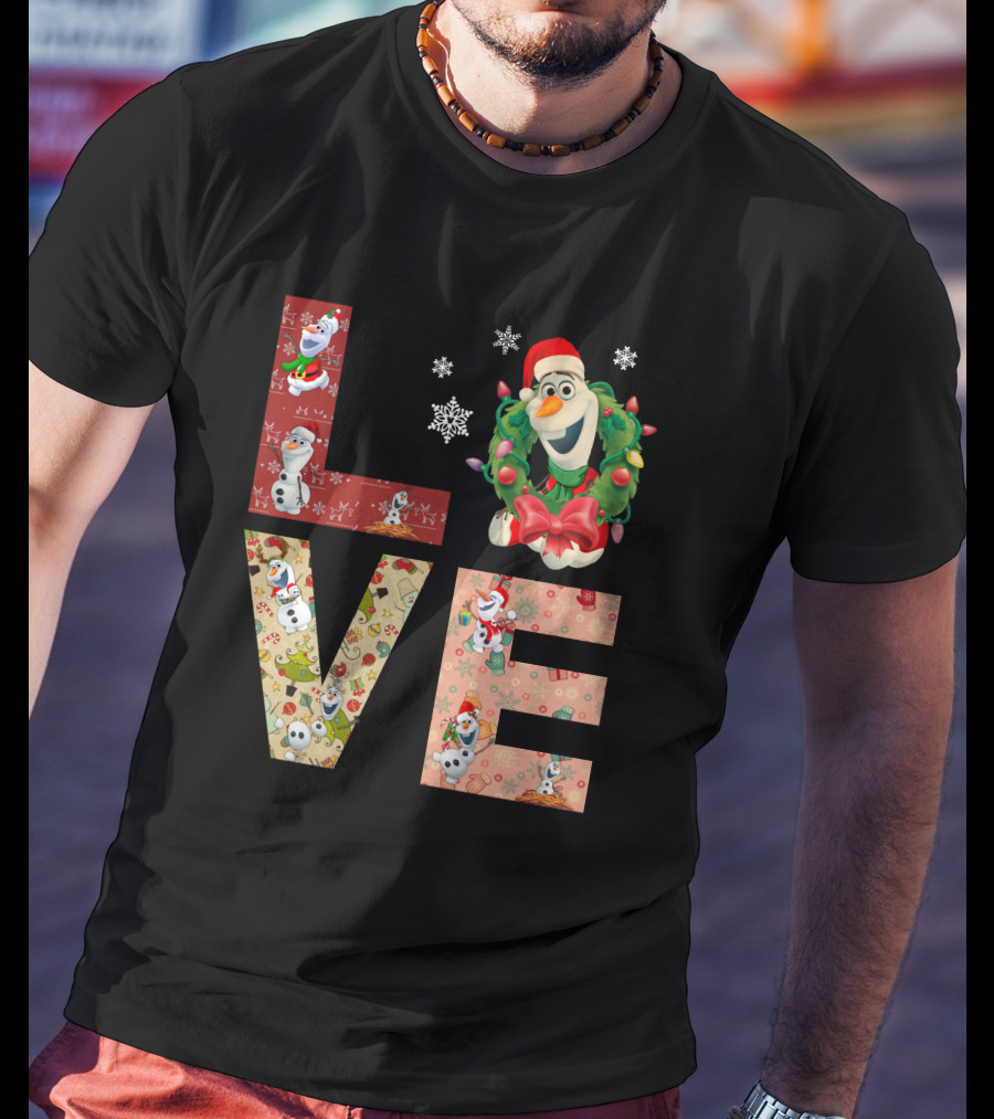 Olaf Christmas Love Snowman Festive Theme T-Shirt