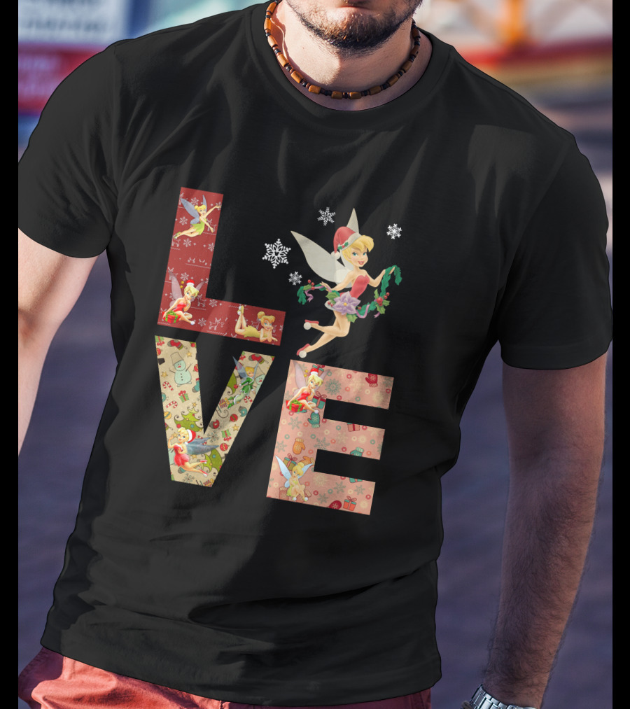 Love Tinkerbell Christmas Holiday Theme T-Shirt