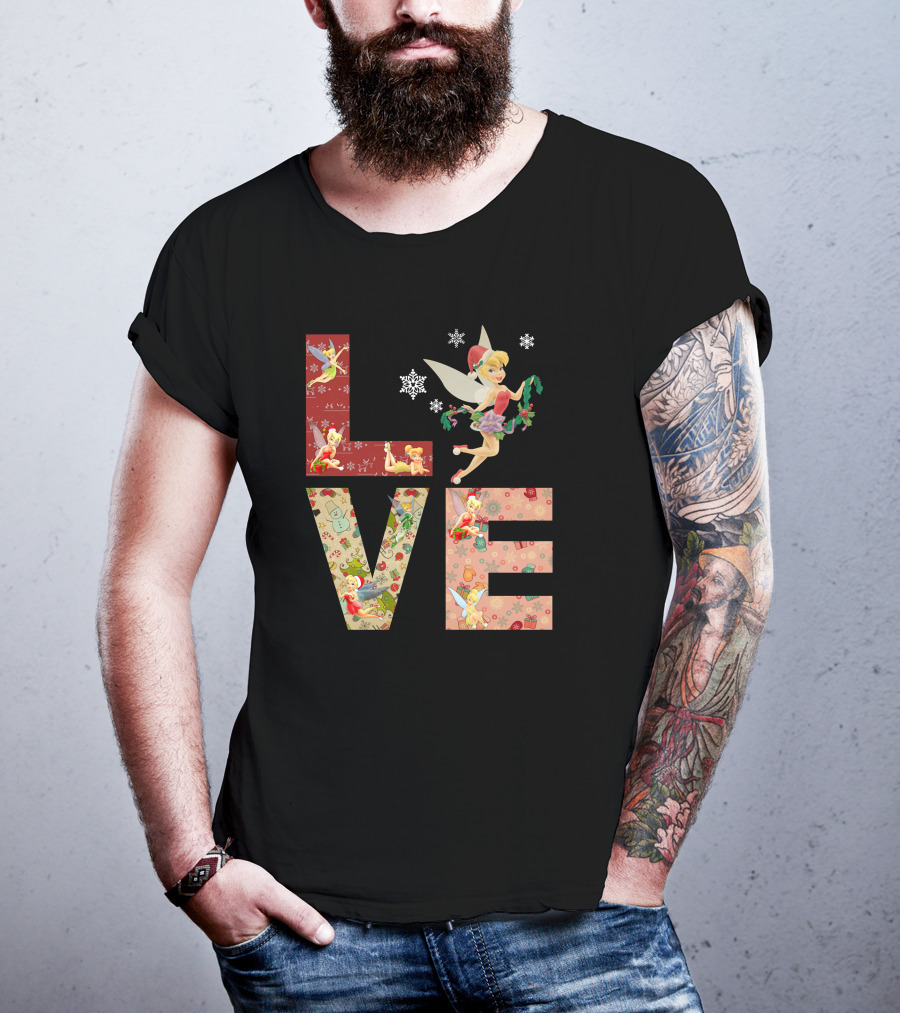 Love Tinkerbell Christmas Holiday Theme T-Shirt