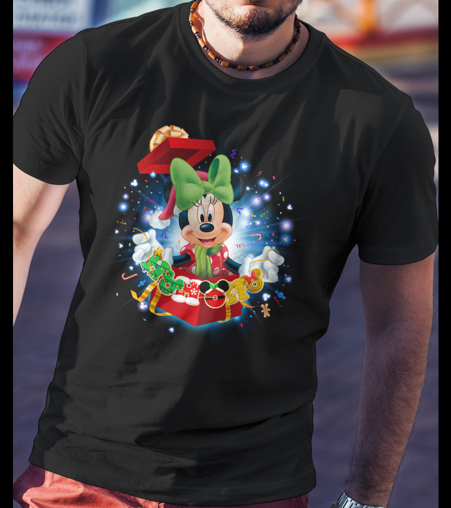 Minnie Holiday Gift Box Celebration Disney Magic T-Shirt