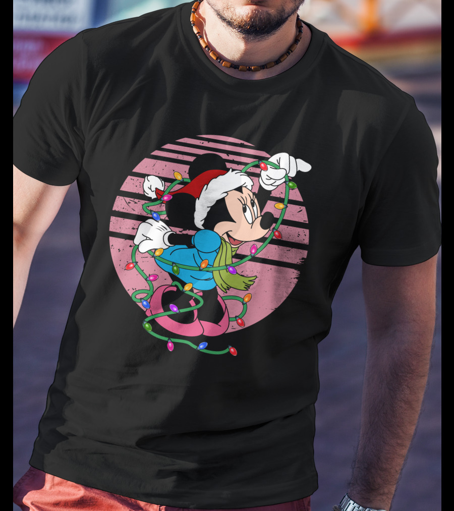 Minnie Mouse Christmas Lights Holiday Fun T-Shirt