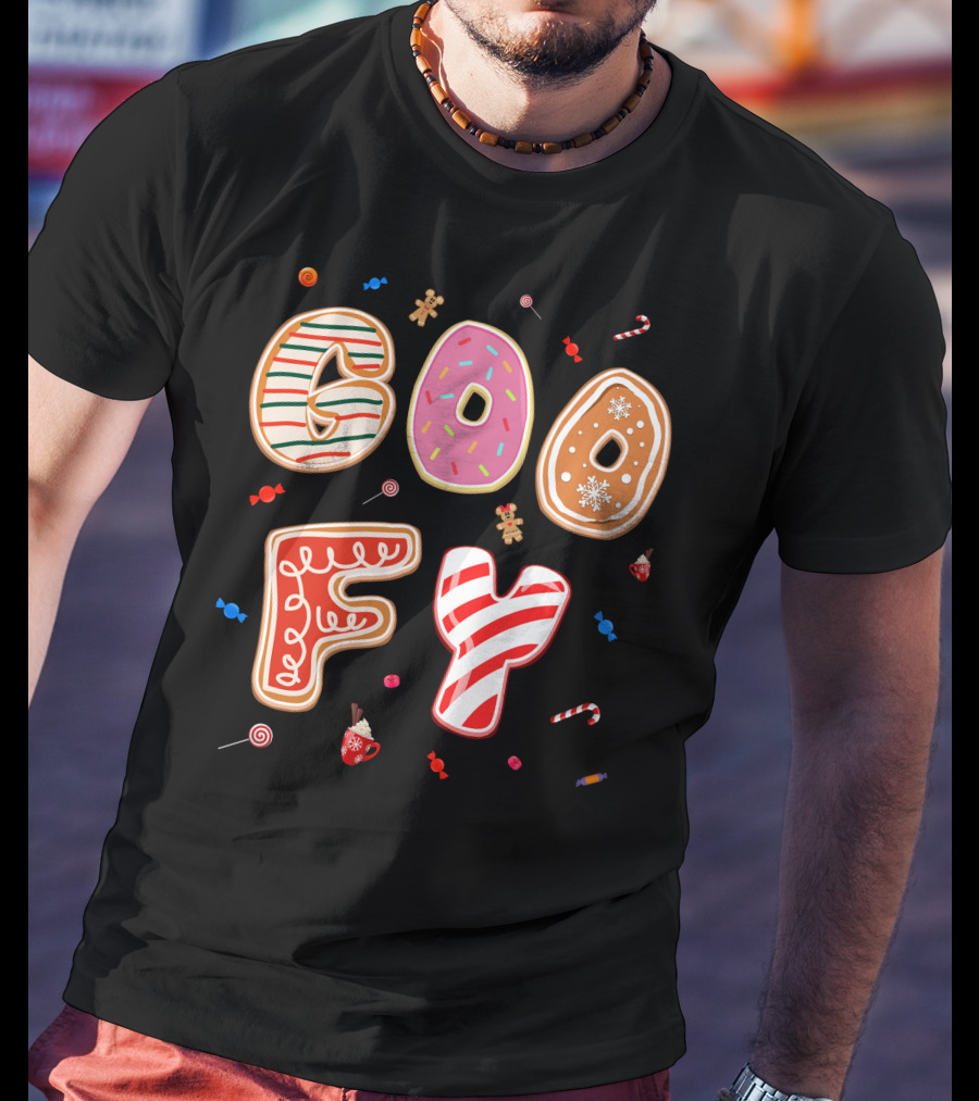 Goofy Cookie Holiday Treats Candy Cane Gingerbread T-Shirt