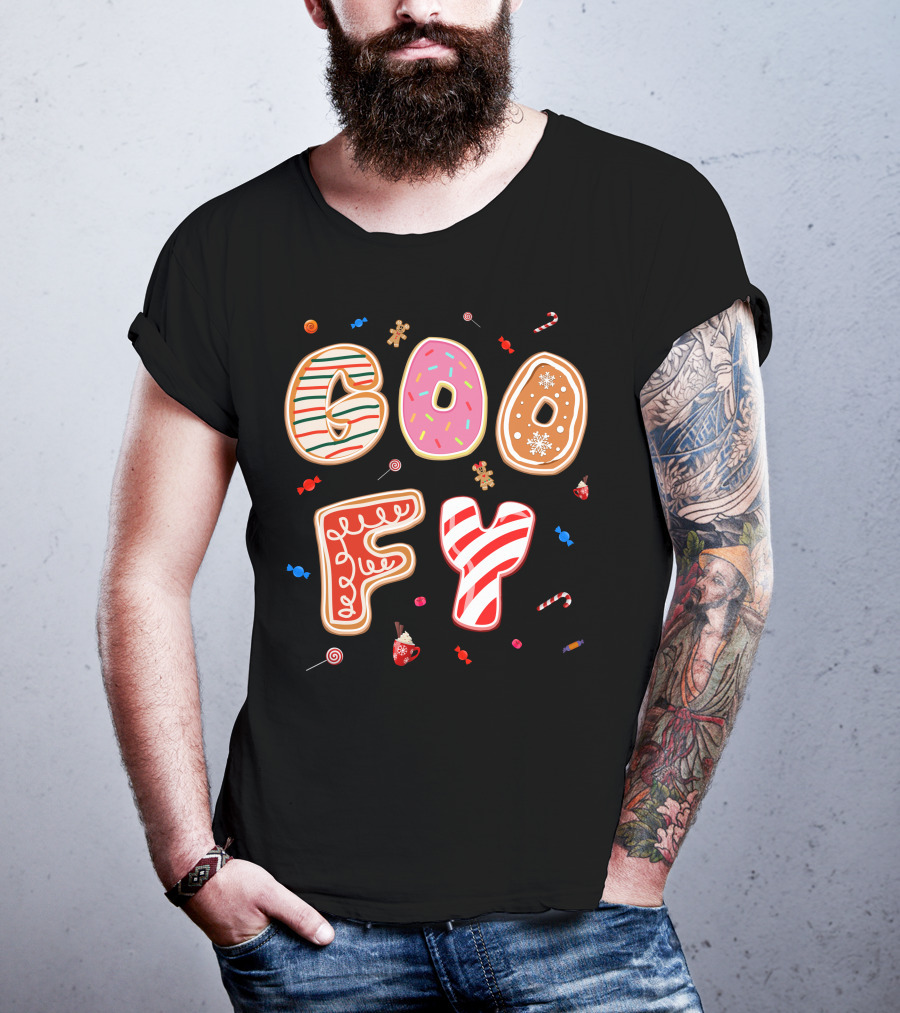 Goofy Cookie Holiday Treats Candy Cane Gingerbread T-Shirt