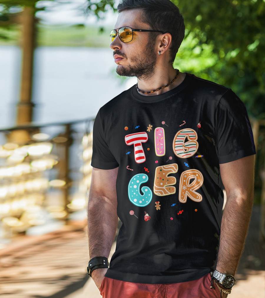 Tigger Candy Cane Gingerbread Christmas Treats T-Shirt