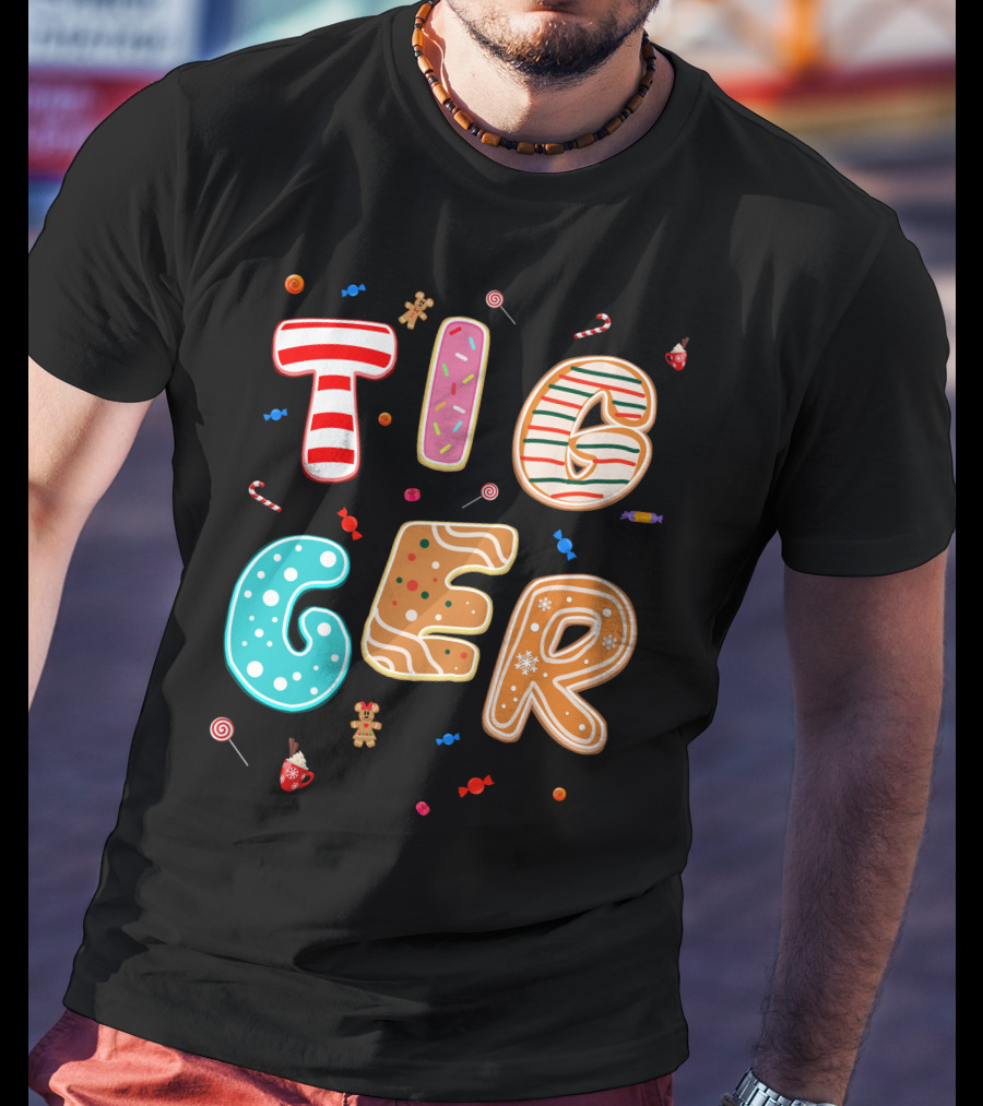 Tigger Candy Cane Gingerbread Christmas Treats T-Shirt