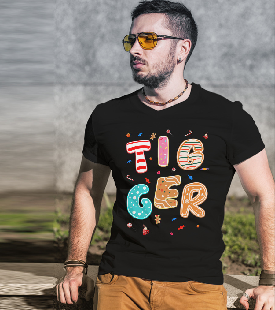 Tigger Candy Cane Gingerbread Christmas Treats T-Shirt