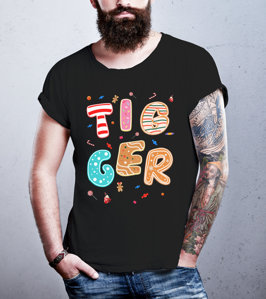 Tigger Candy Cane Gingerbread Christmas Treats T-Shirt