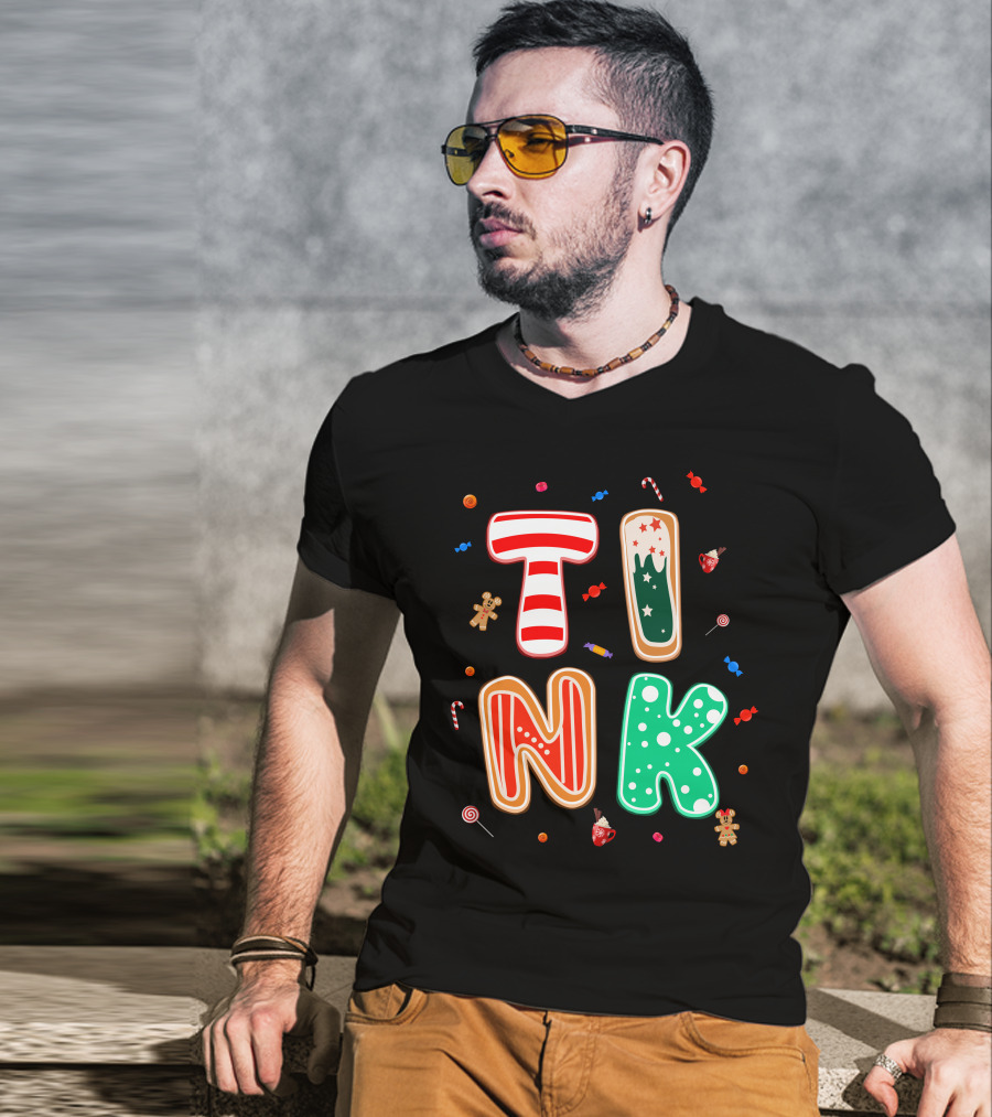Tink Christmas Candy Gingerbread Holiday Letters T-Shirt