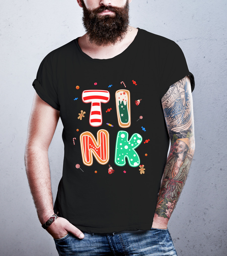 Tink Christmas Candy Gingerbread Holiday Letters T-Shirt