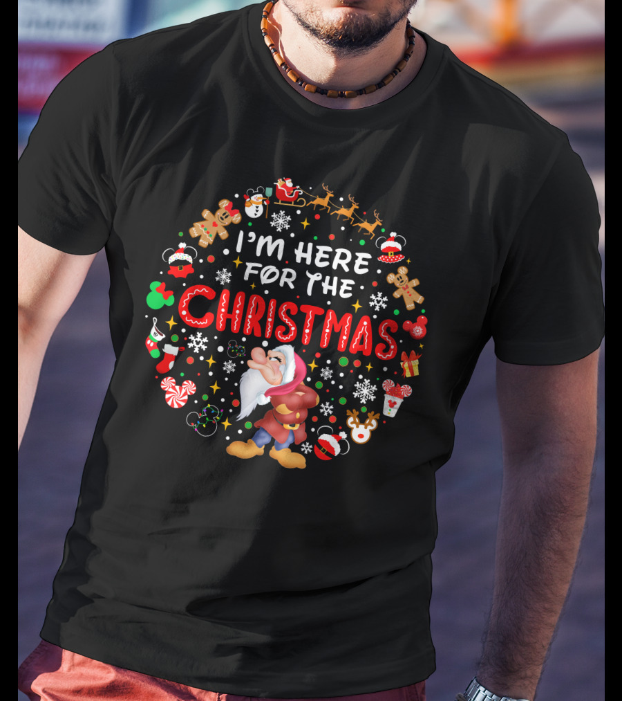 I'm Here For The Christmas Grumpy Dwarf Holiday Festivities T-Shirt