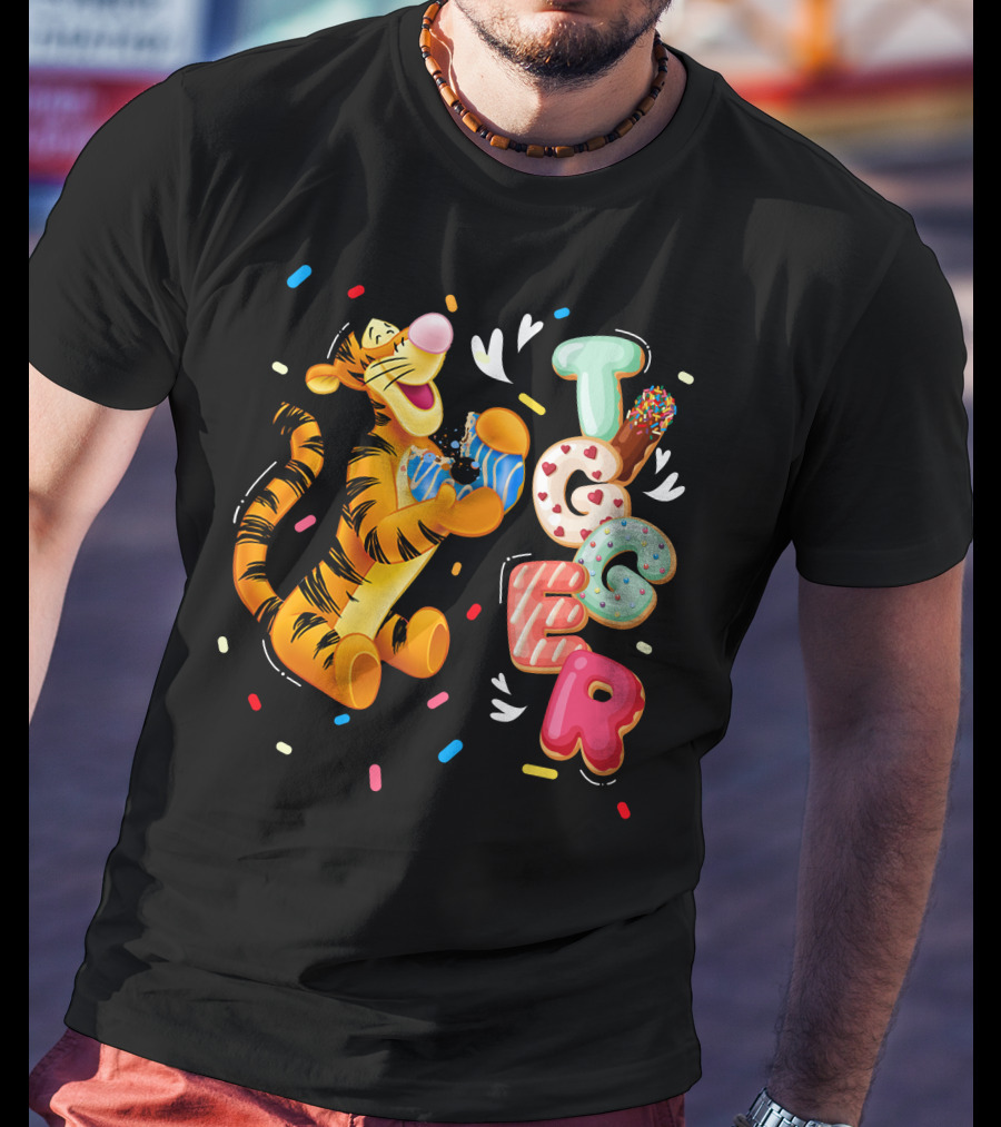 Tigger Donut Sprinkles Playful Delight T-Shirt