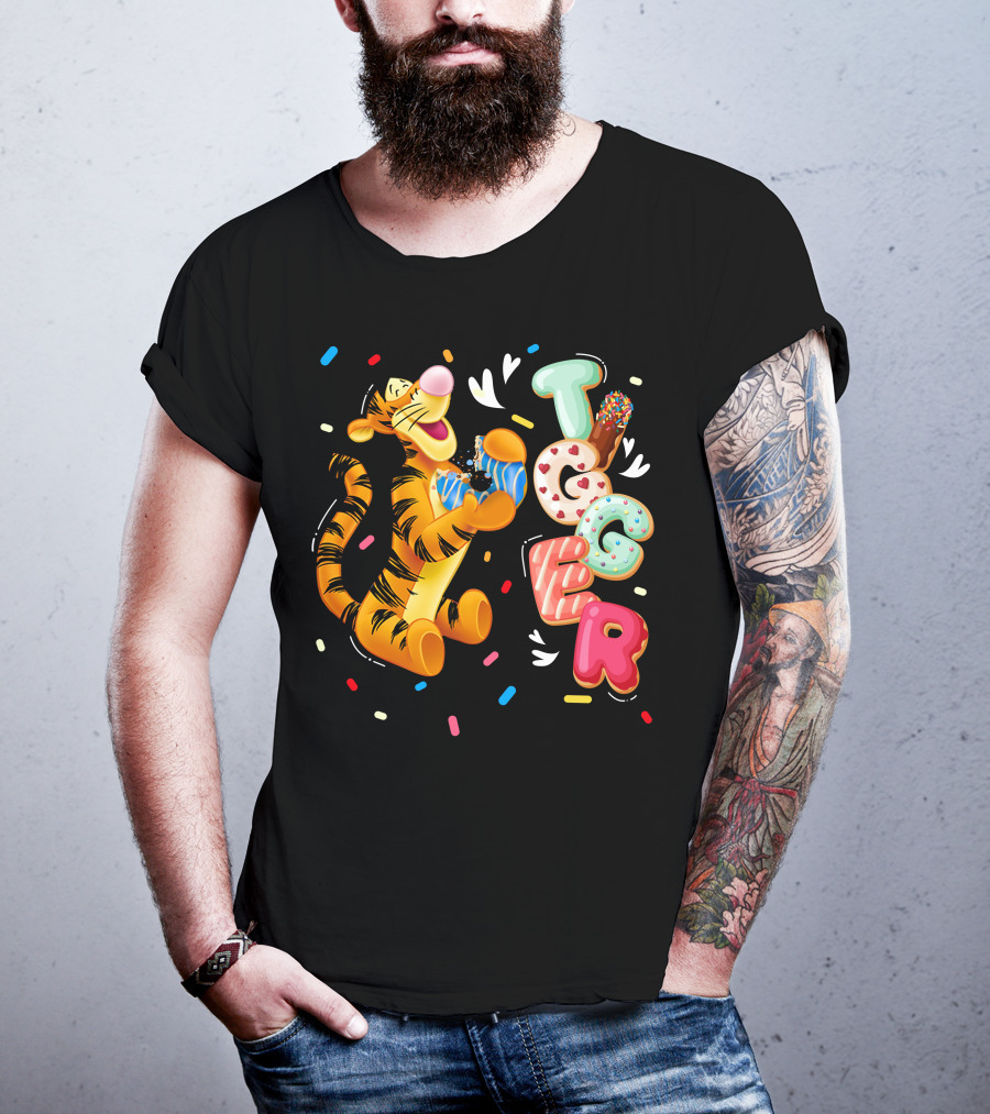 Tigger Donut Sprinkles Playful Delight T-Shirt