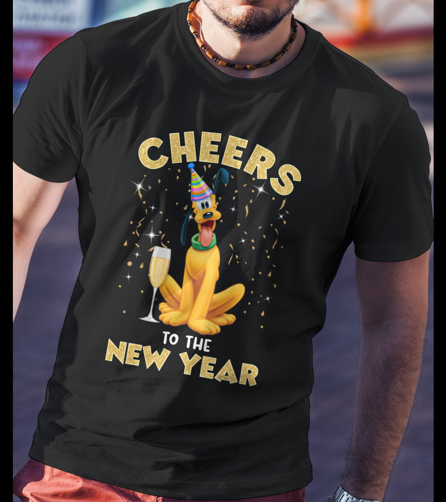 Cheers To The New Year Champagne Party Dog T-Shirt