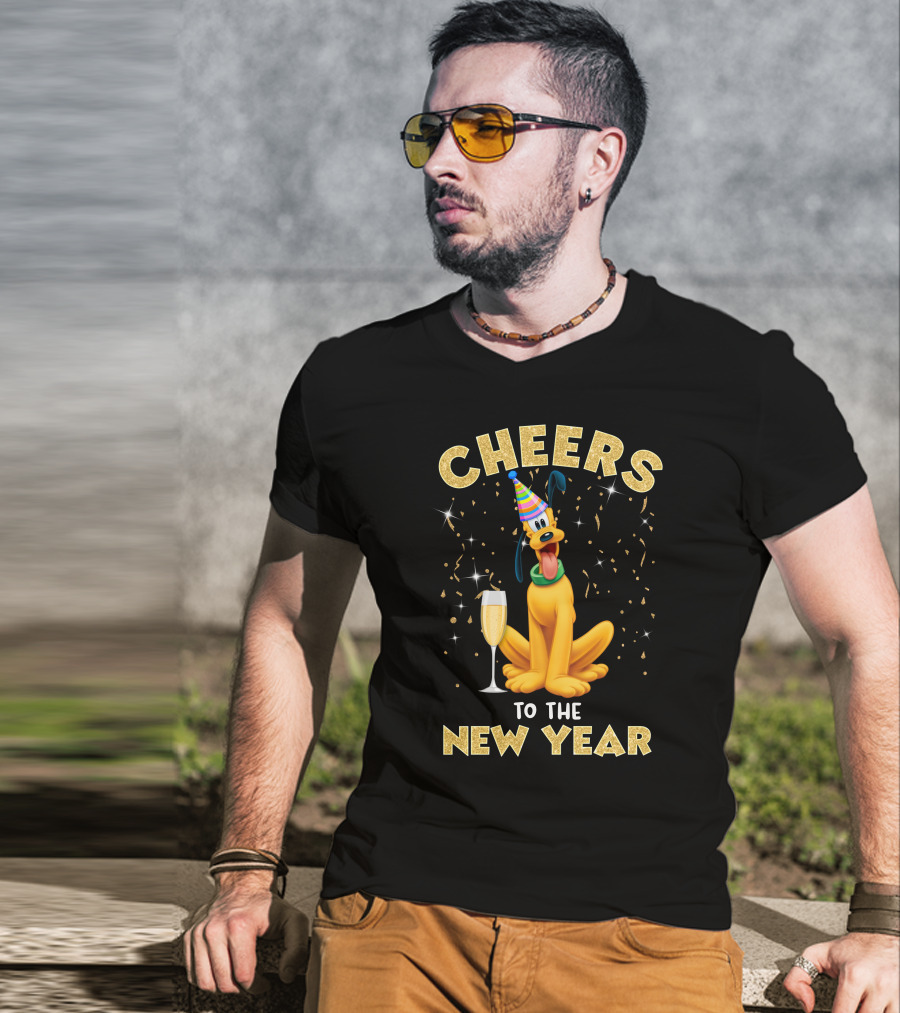 Cheers To The New Year Champagne Party Dog T-Shirt