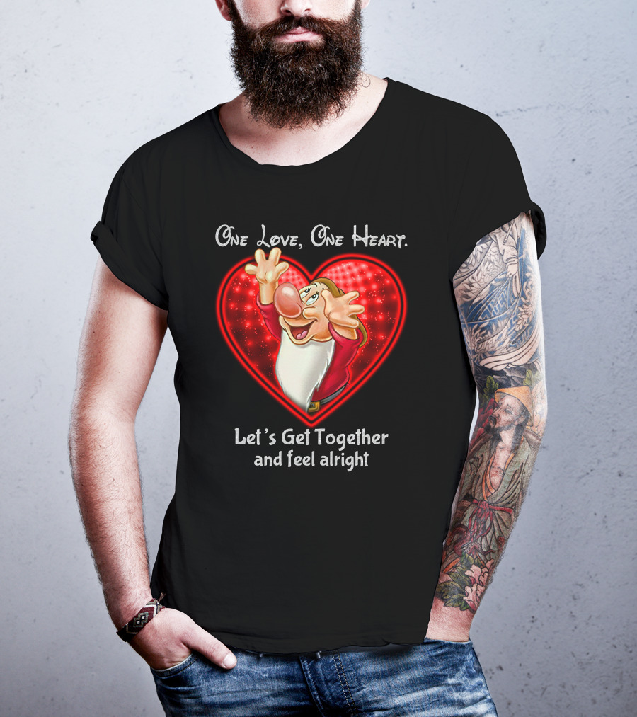 One Love One Heart Grumpy Let's Get Together And Feel Alright T-Shirt